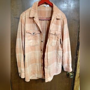 Casual Apricot Peach Roxy Button Up 100% Cotton
